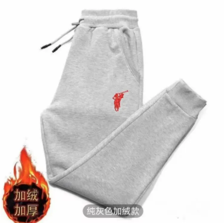 【加绒加厚】刺绣款加绒卫裤男女同款时尚百搭华棉裤子刺绣红色战马