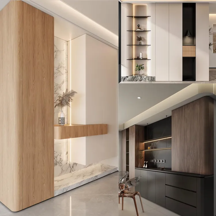 全新家装全屋定制柜新中式装修卧室现代设计效果实景参考图库厨柜商品图