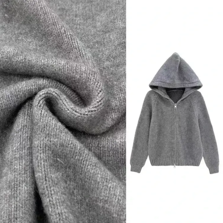 高质感针织卫衣女新爆款小个子短款双拉链毛衣开衫外套秋冬款