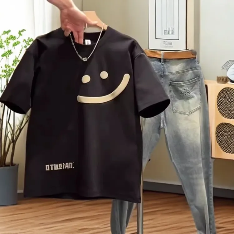 男士t恤短袖夏季韩版潮流半袖休闲男装纯棉上衣时尚印花圆领春夏