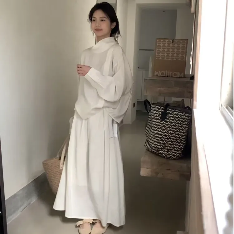 2025春季新款简约韩系长袖衬衣气质慵懒风宽松法式小众上衣设计感