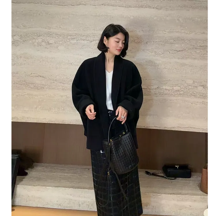 TANTAN 休闲气质宽松秋冬韩版开衫外套3694