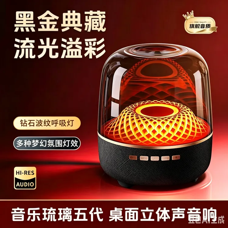 2026新款琉璃音效带低音炮变灯蓝牙音箱音响多功能立体音重低音炮