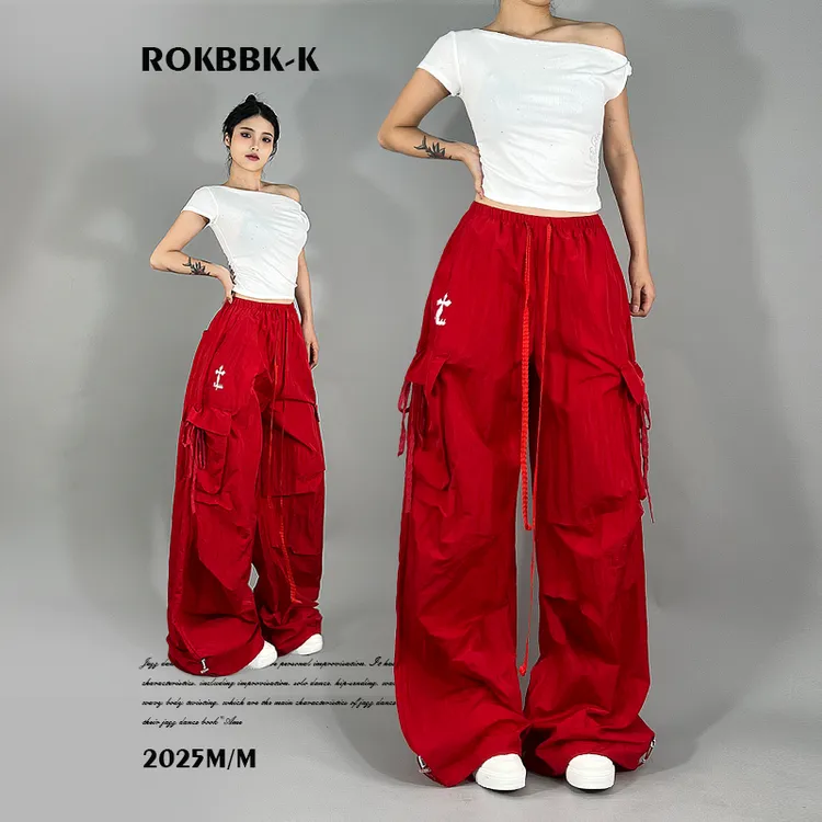 ROKBBK-K布韩街舞潮牌2025新款美式宽松显瘦休闲裤爵士舞