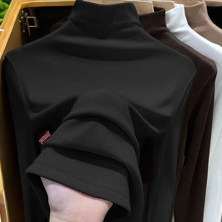 德绒保暖打底衫女长袖T恤纯色经典百搭不起球修身不吸毛微弹螺纹