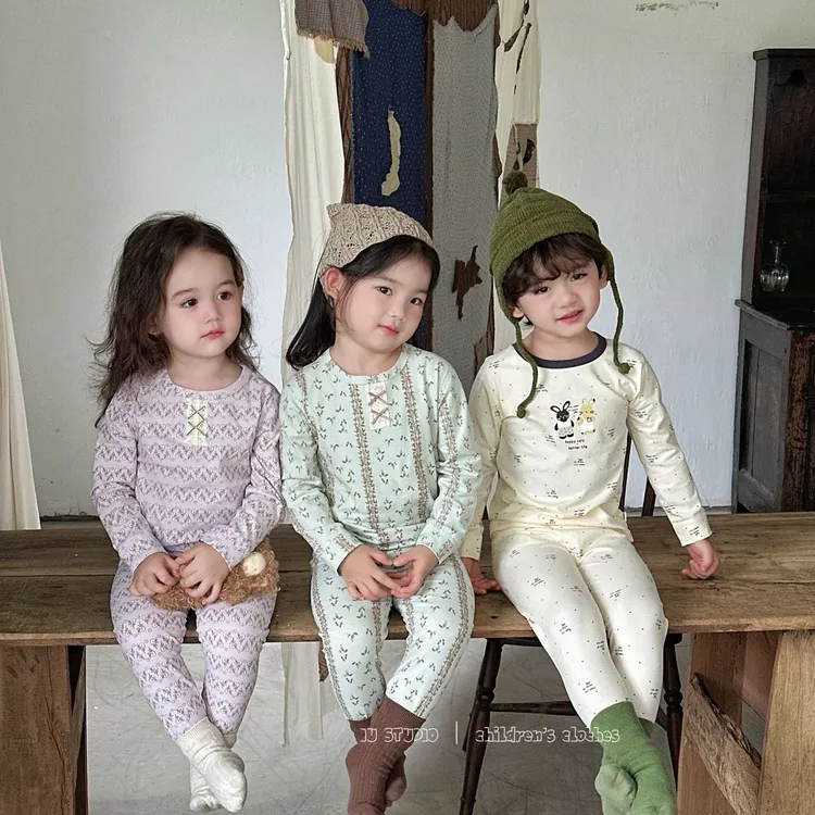 【艾柚】秋季新品儿童卡通长袖柔软亲肤睡衣家居服套装iu115