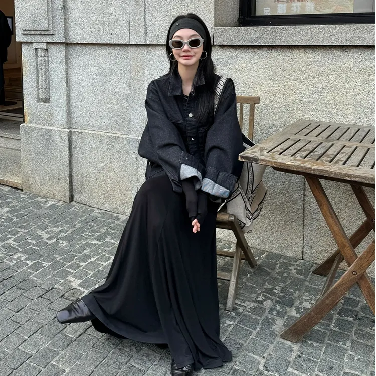 美式港风复古牛仔外套女春季2024新款慵懒风宽松休闲百搭短款上衣