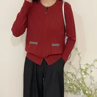 秋季中老年妈妈装宽松型针织常规袖女毛针织衫衫上衣开衫89652