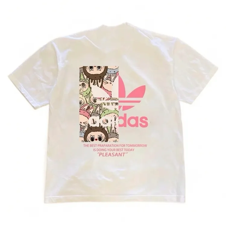 夏季情侣宽松纯棉圆领短袖上衣美式自由鸽图案白色T恤半袖gtal