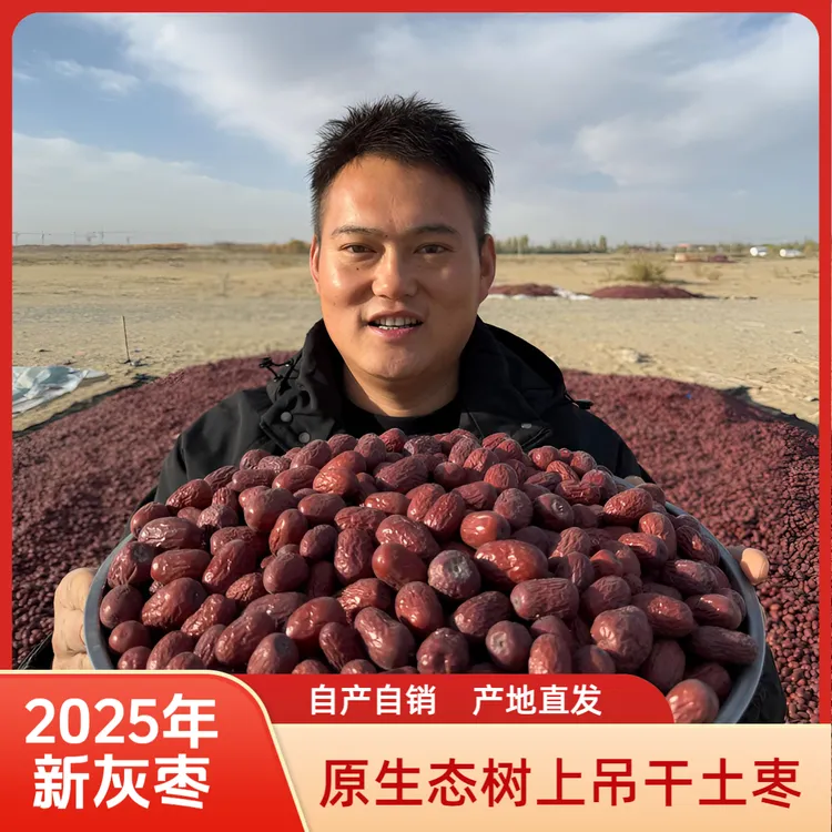 新疆沙漠灰枣和田十四师皮山农厂原生态吊干土枣手工精选肉果甘甜