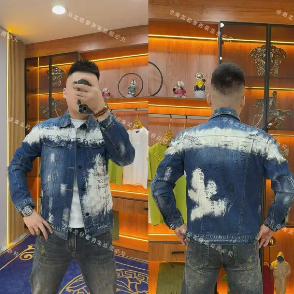 5022 秋款拼色牛仔外套 精品男模休闲春秋春季潮流潮酷INS