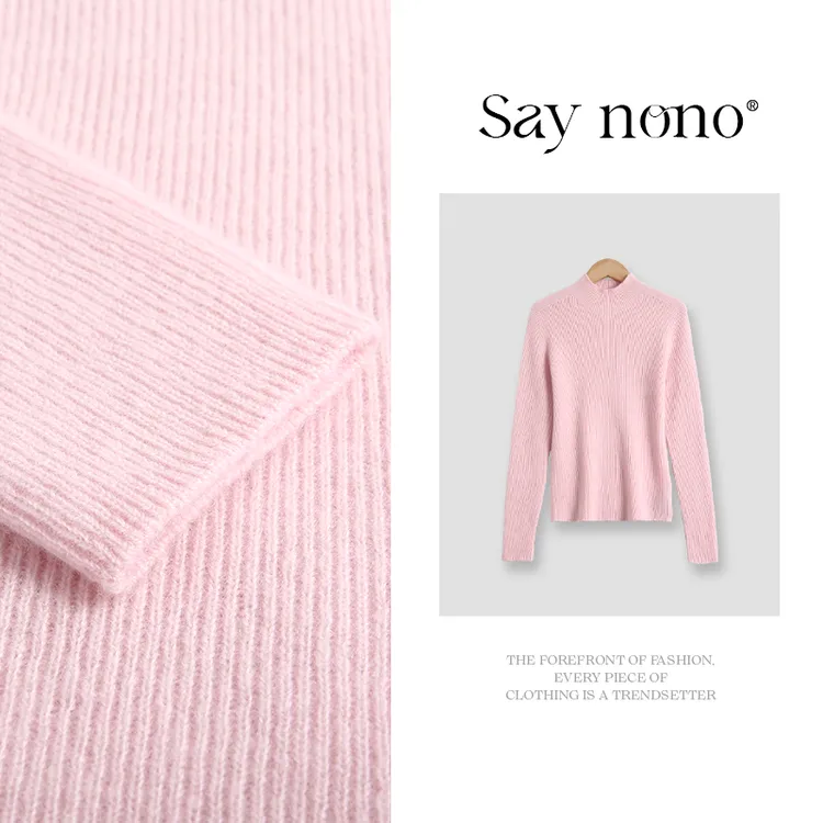 懒猫nono│Saynono 康赛妮100山羊绒半高领上衣/YF6105