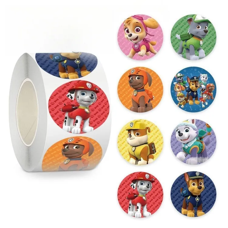 爆款新品汪汪队贴纸狗狗巡逻队可爱贴画宝宝幼儿童卡通趣味卷贴纸