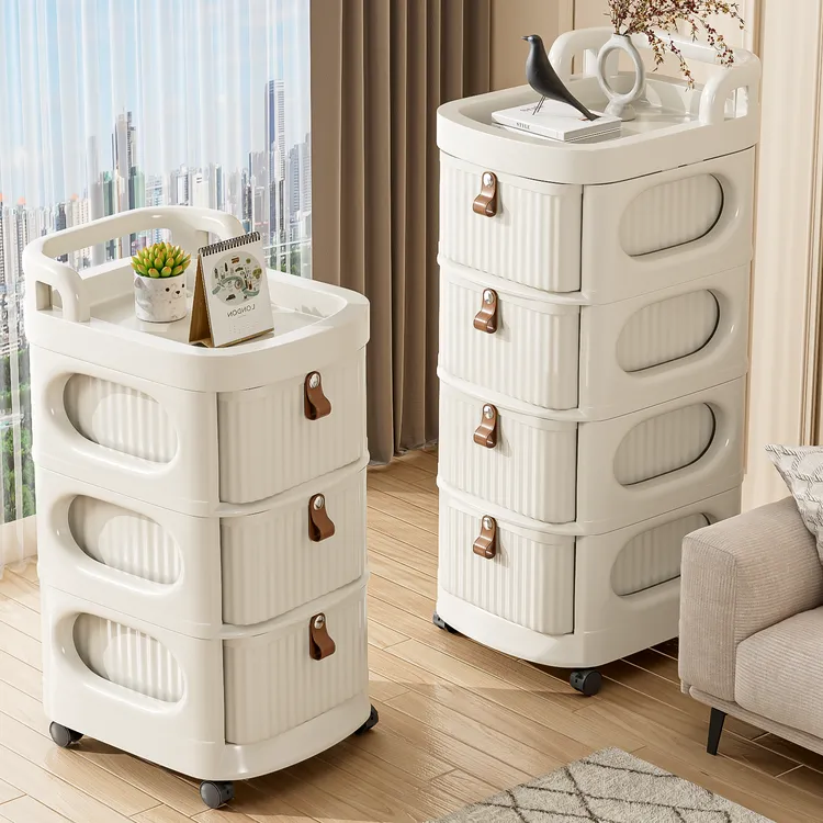 小推车收纳柜家用抽屉式可移动衣柜客厅置物零食衣服落地储物柜子