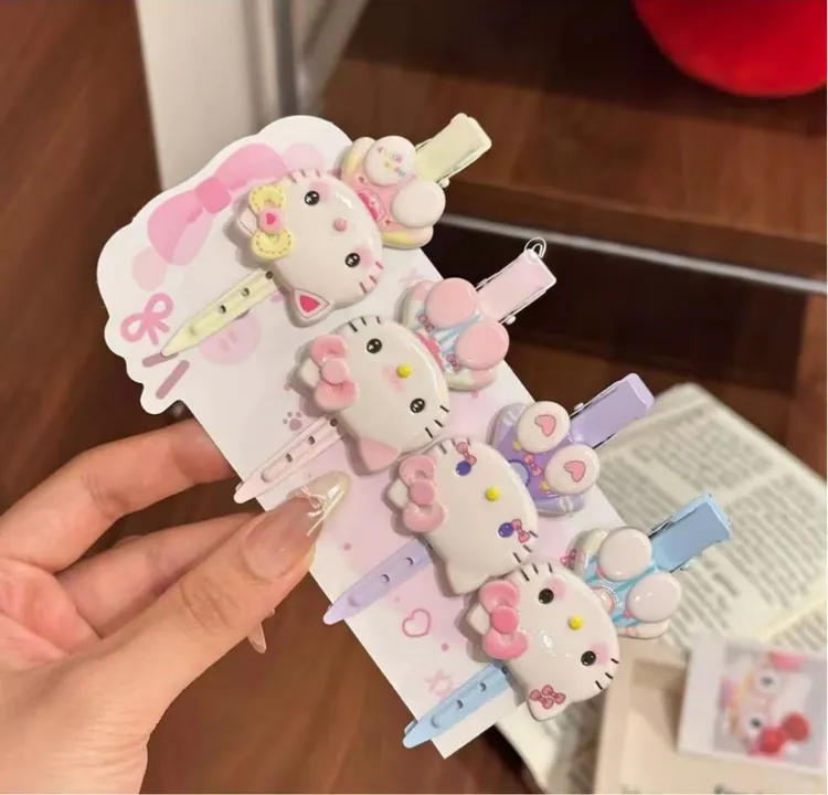 软萌坐姿可爱KT猫鸭嘴夹ins立体少女百搭日系刘海夹嘴侧边夹头饰