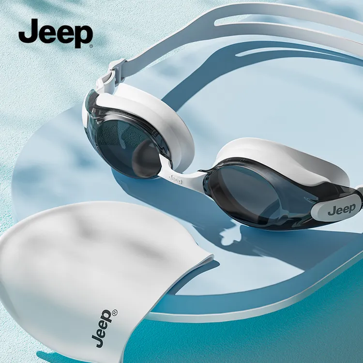 Jeep泳镜高清防雾近视游泳眼镜男女通用专业竞速泳镜泳帽游泳装备商品图