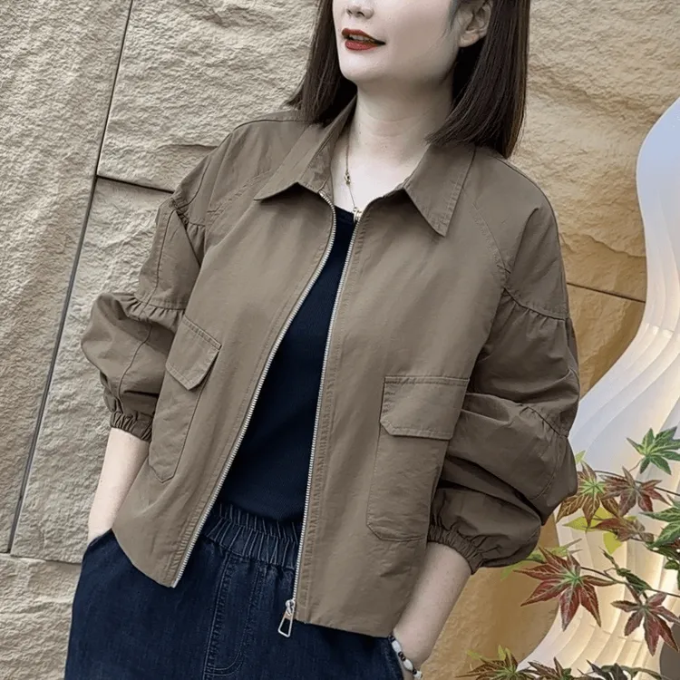 2025春秋外套女时尚百搭女士宽松洋气显瘦休闲短款夹克短外套上衣