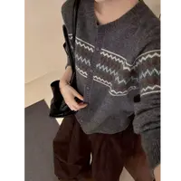 【费尔岛】新款复古开衫心电图提花长袖显瘦百搭针织衫女
