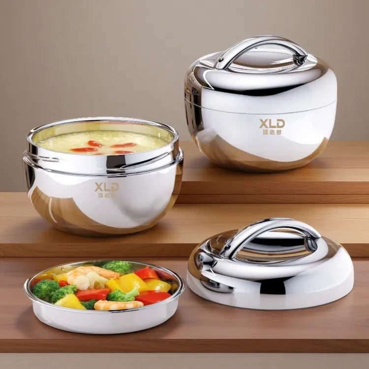 苹果保温饭盒上班族不锈钢圆形便当盒小学生早餐专用带饭