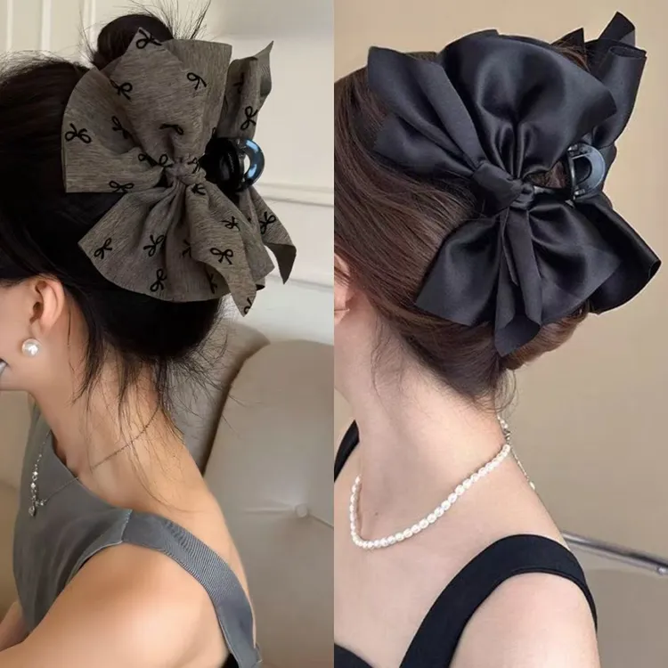 【店铺爆款】抓夹女2025新款蝴蝶结抓夹后脑勺盘发鲨鱼夹超大号头饰