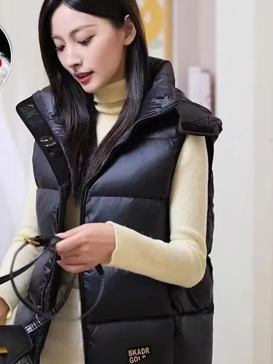 鸭绒款潮流显瘦时尚款2025年新款马甲秋冬马夹宽松外穿坎肩情侣款