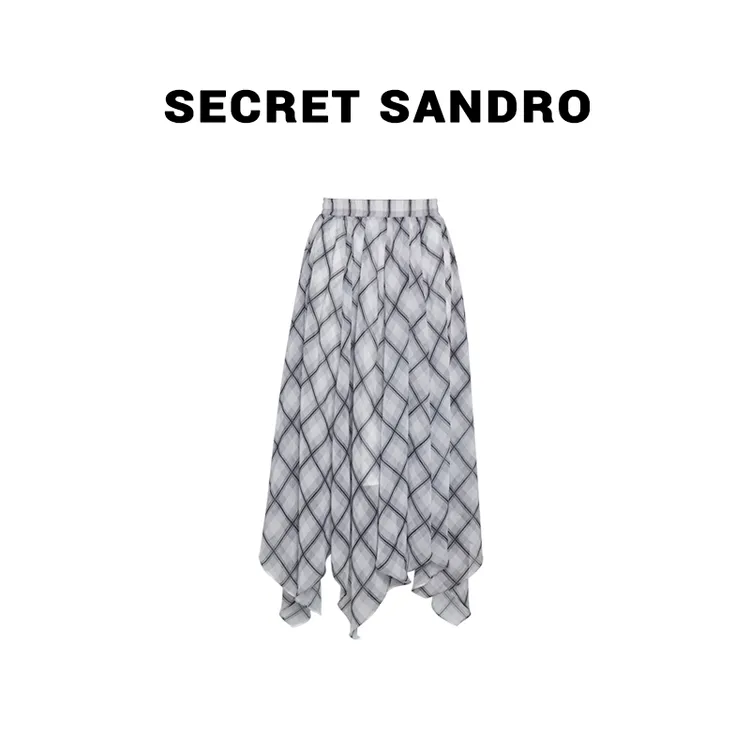 【格子纱裙】【Secret Sandro】鸥小柒 半身裙 B55209080N