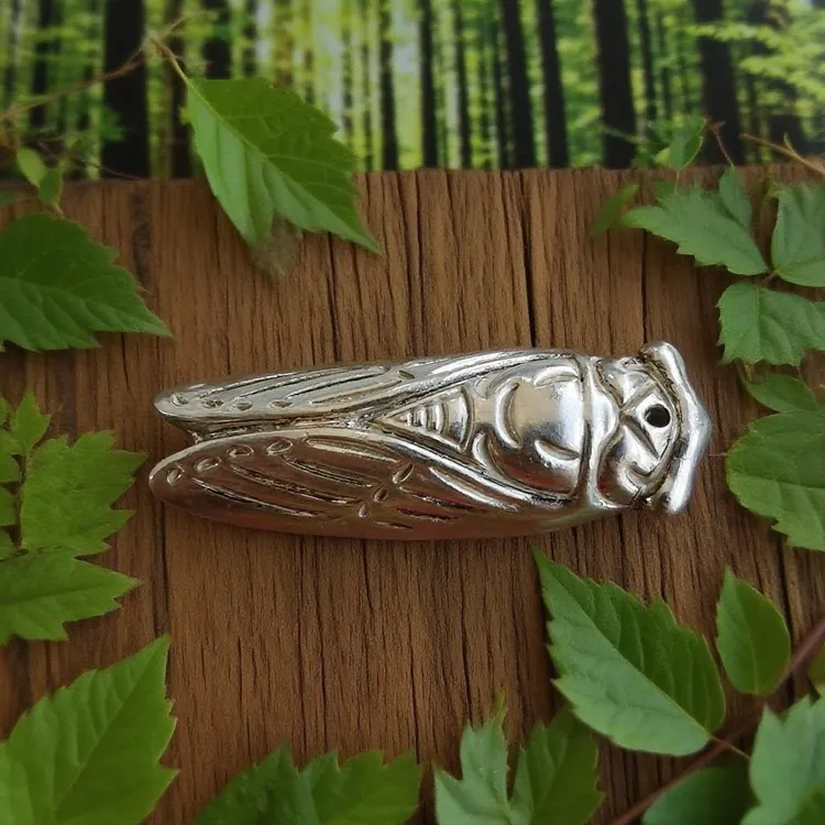 足银银制品 足银金蝉钥匙挂件一鸣惊人金榜题名知了吊坠男女款