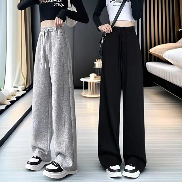 女童裤子秋冬休闲阔腿裤外穿春秋女孩宽松显瘦运动卫裤直筒香蕉裤