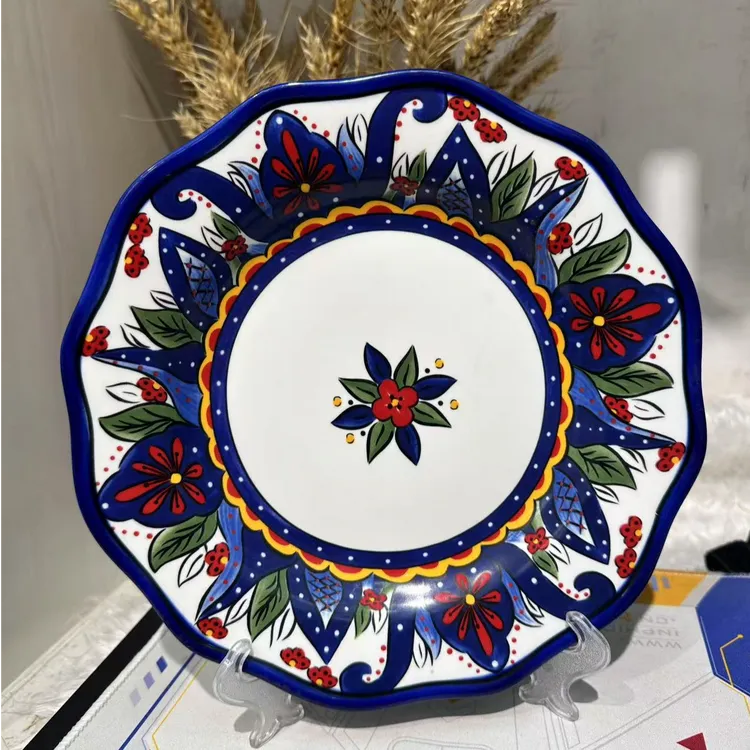 娜孜菲海洋花系列 陶瓷餐具 小圆盘*2