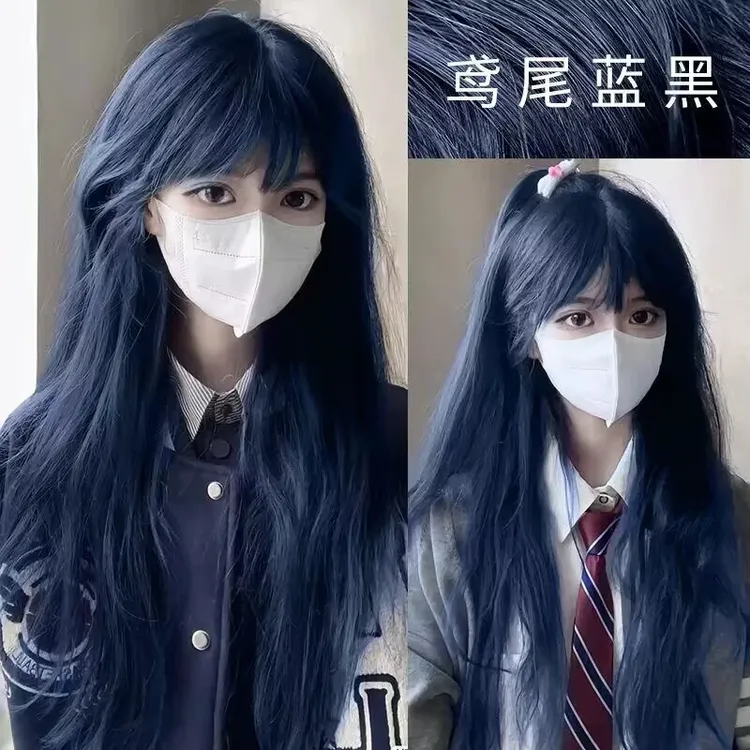  免漂雾霾鸢尾蓝黑染发剂天然植物2025流行色染头发膏自己在家染！