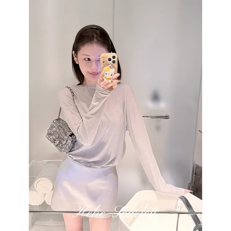 你的呵呵Scarlett丨夏季韩系满天星烫钻宽松显瘦长袖T