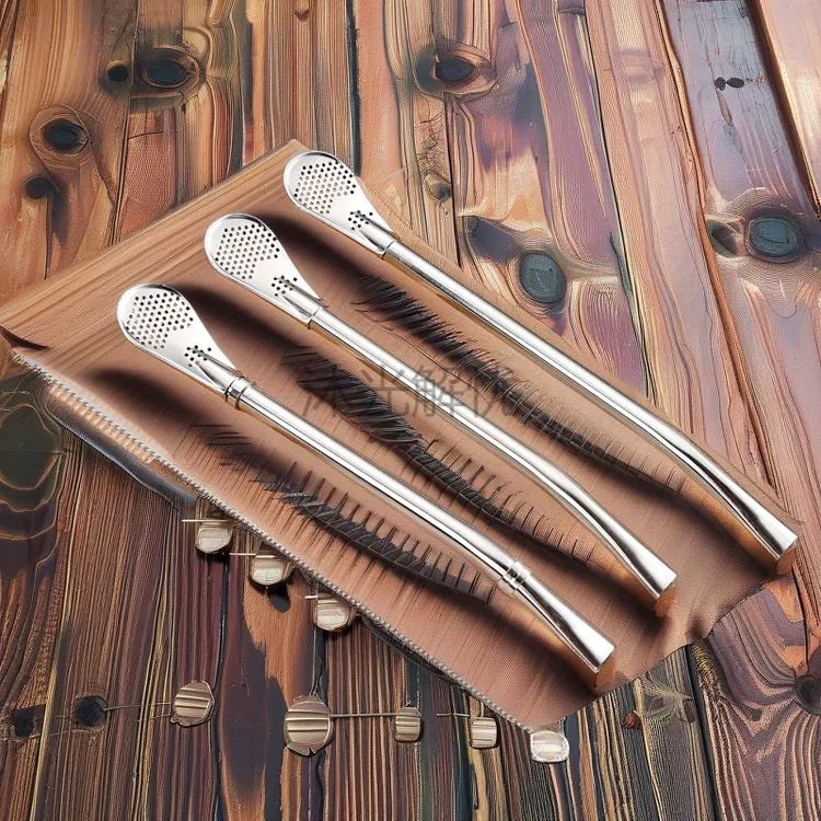 网红不锈钢吸管咖啡勺二合一创意ins马克杯过滤搅拌勺环保可拆