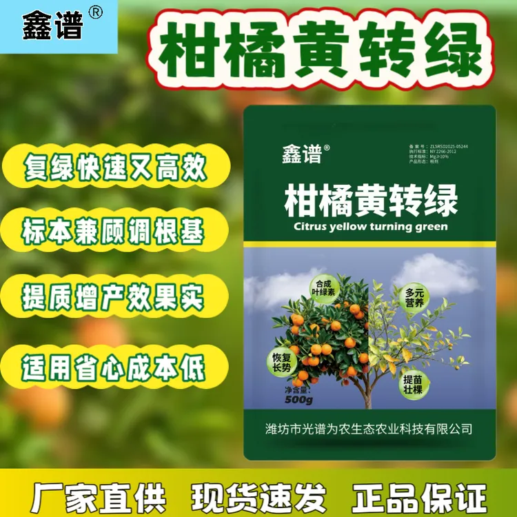柑橘黄转绿肥料改善黄化调理土壤树稳根壮果匀皮亮中量元素
