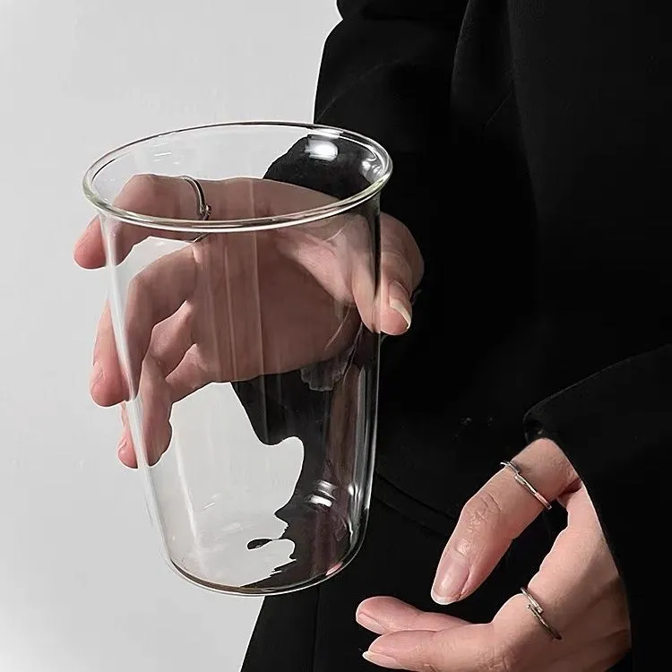 冰美式拿铁咖啡杯ins风玻璃杯网红简约水杯牛奶杯饮料杯果汁杯yj