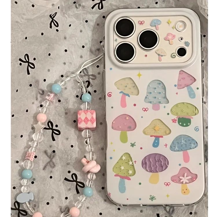 可爱多巴胺彩色咕力小蘑菇适用iPhone17ProMax16苹果15手机壳