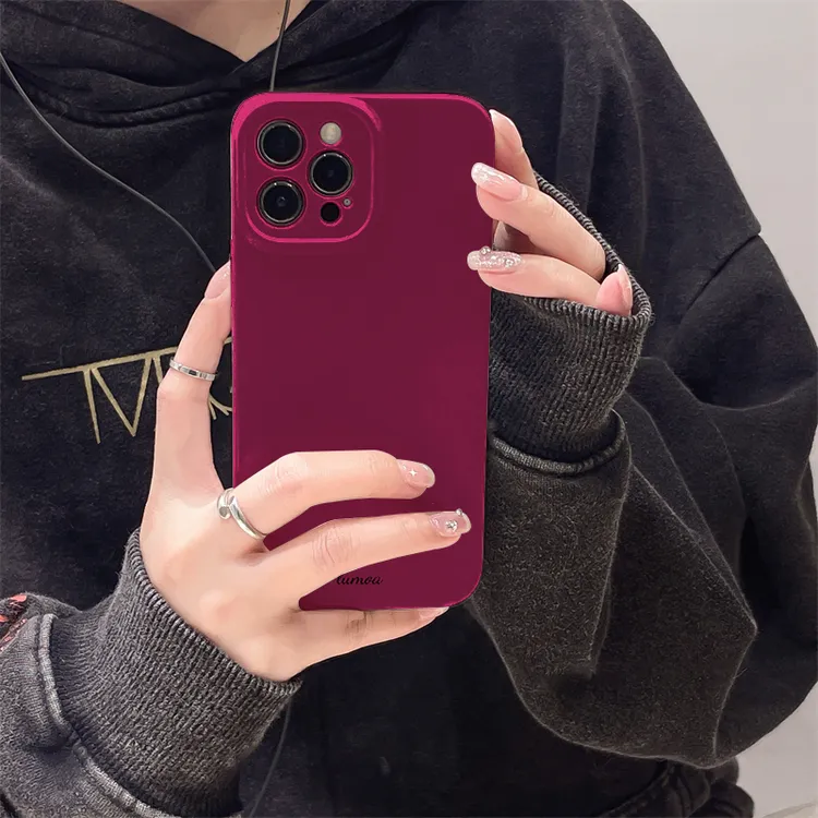 苹果华为/OPPO/VIVO菲林适用iphone16手机壳可爱全包纯色高级感女