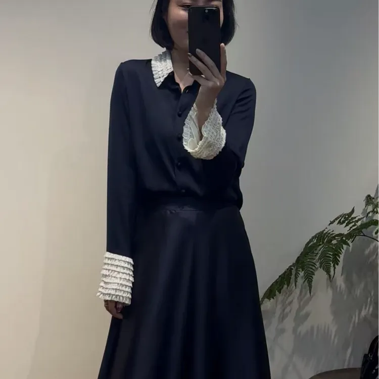 TANTAN 显瘦气质时尚秋季法式女士衬衫2754