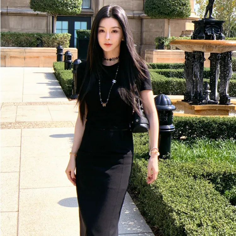 2025早春新款时尚套装气质显瘦洋气休闲百搭短袖上衣辣妹半身裙女