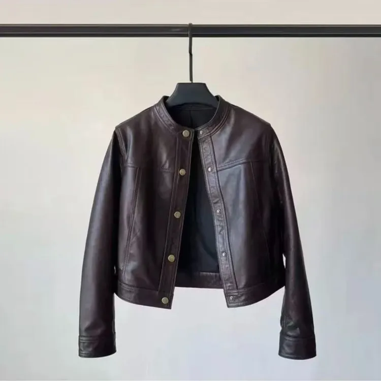 【海宁短款皮衣】复古风皮衣，解锁秋日酷飒与温柔的双重穿搭密码816
