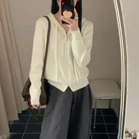 乔家女士带帽拉链毛衣
