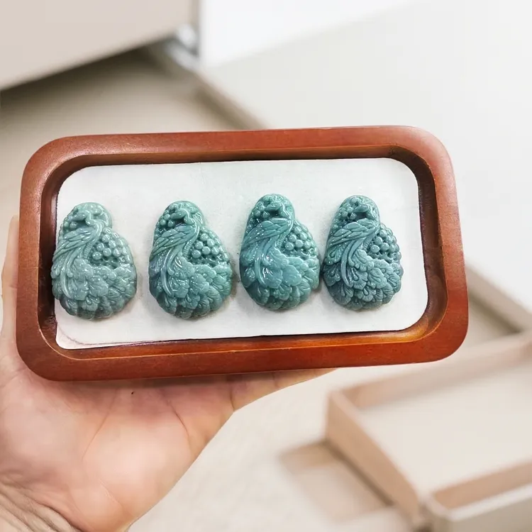 天然玉石 天然翡翠A货蓝水凤凰吊坠（多样性发货 拍一发一）