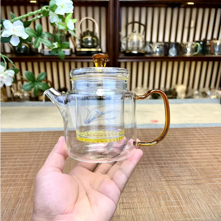 新款神奇壶耐热玻璃泡茶壶加厚玻璃吹制透明茶壶家用带盖日式泡壶