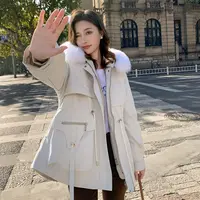 【万人迷】海宁皮草女新款狐狸毛领兔毛内胆可拆卸派克服Y2366