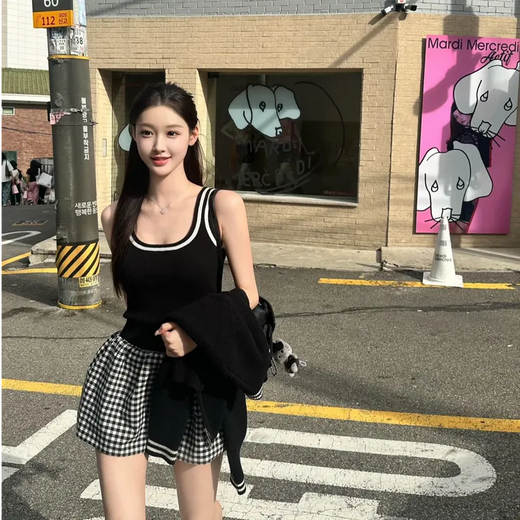 2025秋季新款时尚套装气质显瘦洋气休闲百搭性感辣妹外出背心开衫