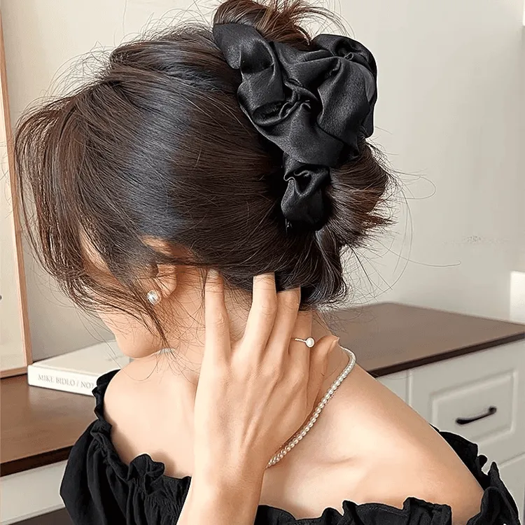 闪光褶皱小抓夹气质网红发夹女国潮时尚饰简约发卡韩式温柔发抓商品图