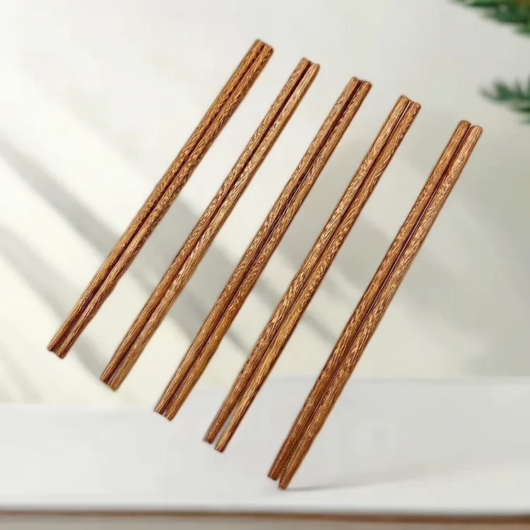鸡翅木筷子纯色无漆无蜡5双筷子防霉无漆加长家用中式加粗防烫