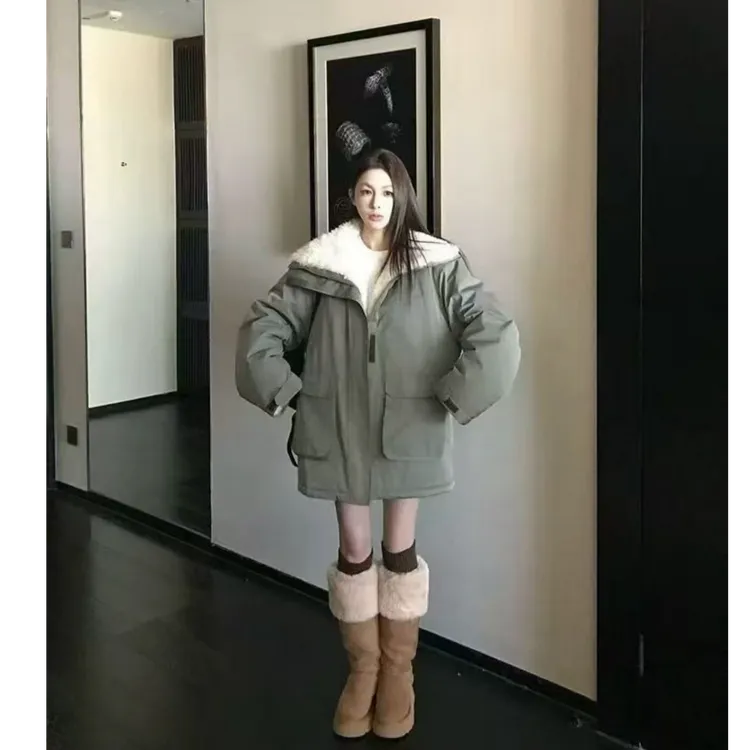 【FAFA】大码女装露思同款Select冬季洋羔绒加厚派克服棉服外套上衣