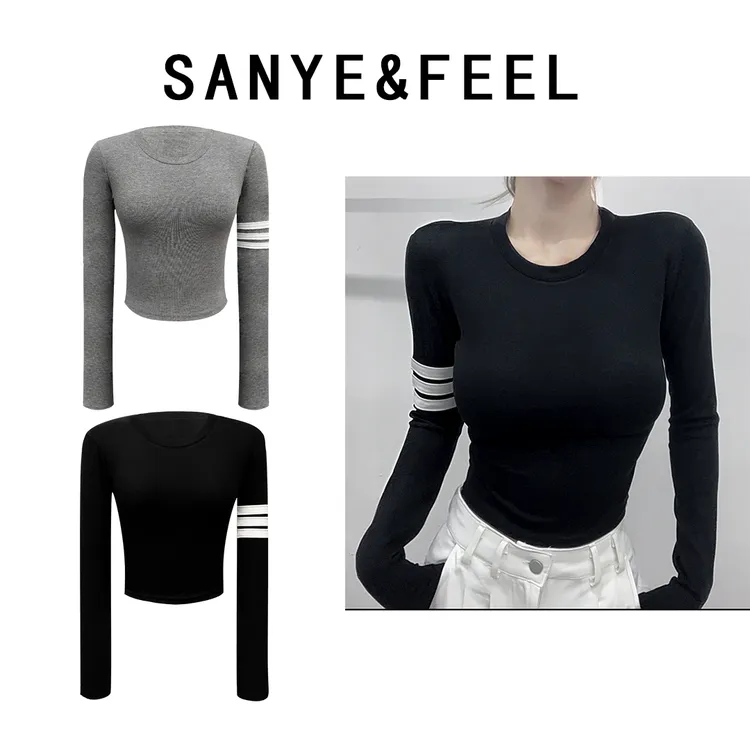 sanye&feel/妍三也【TB女孩】秋款松弛慵懒风条纹时髦上衣53051YX
