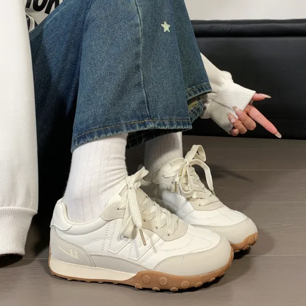 回力厚底增高德训鞋女2025春季新款百搭软底小众设计运动小白鞋子