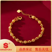 【香港SHIGEFUKU】光面磨砂转运珠女士手链光砂手链经
